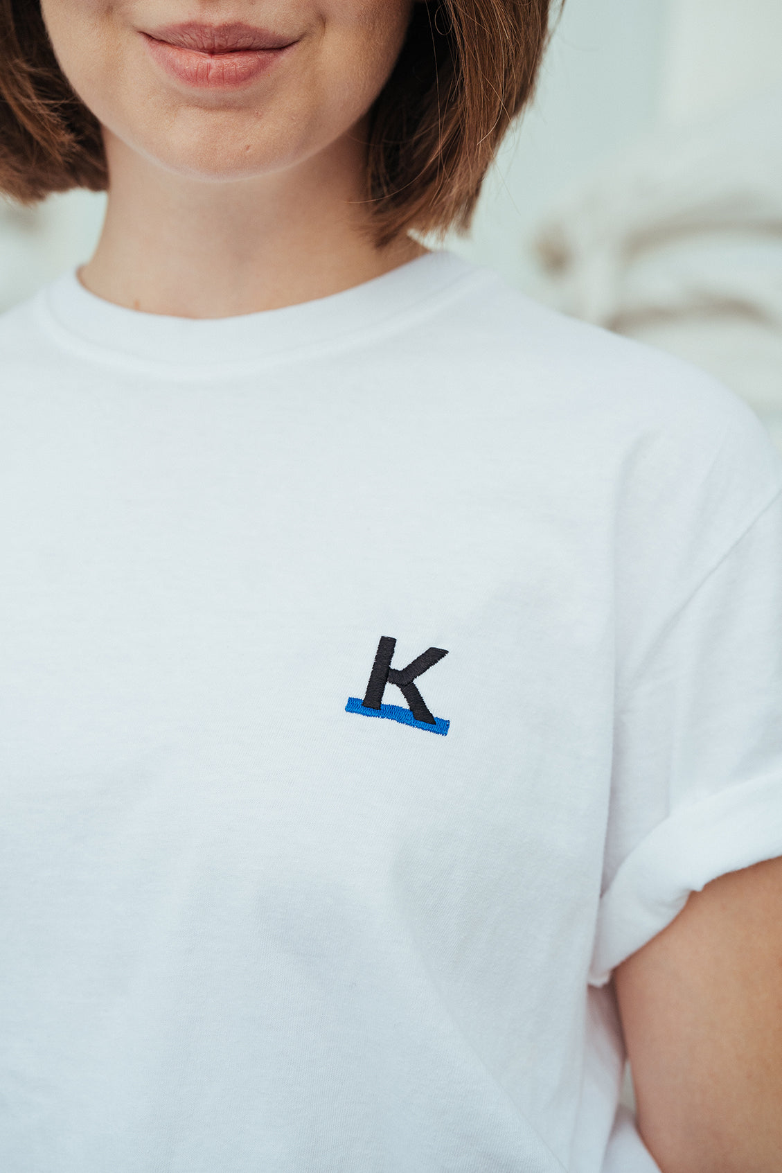 Kyiv Independent embroidered "K" logo T-shirt