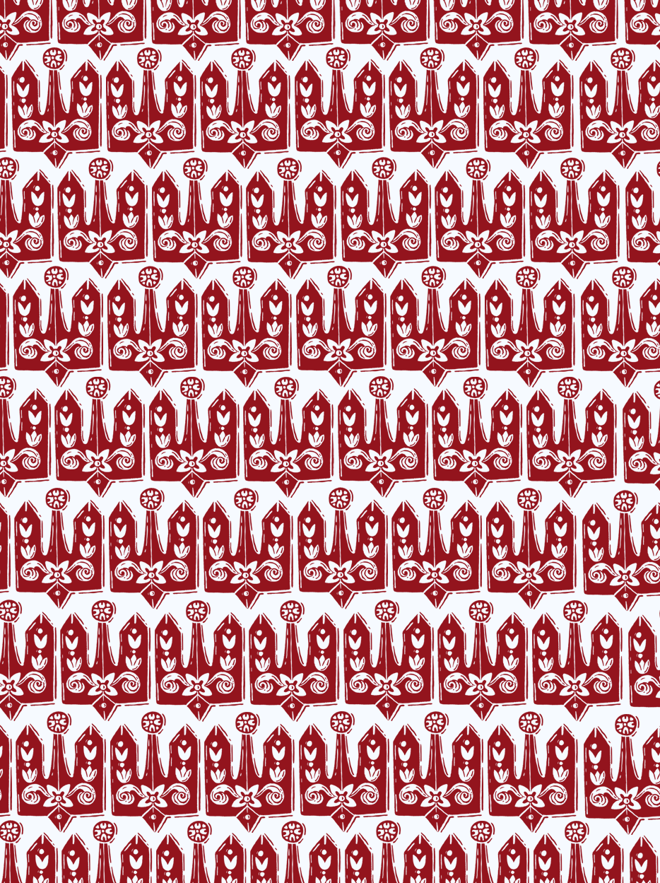 Tryzub wrapping paper (Red)