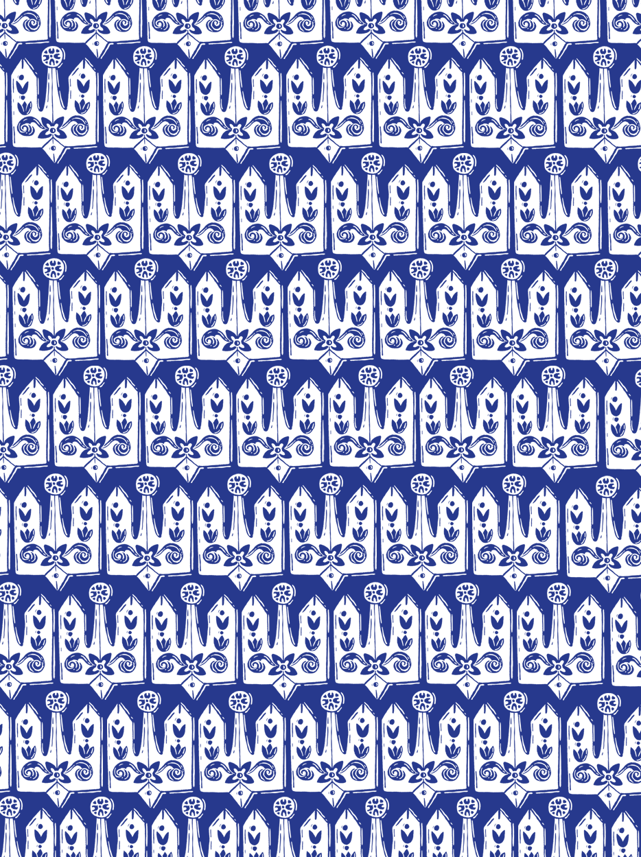 Tryzub wrapping paper (Blue)